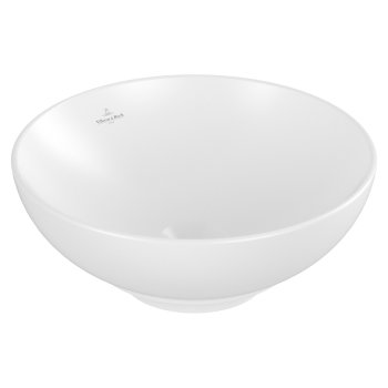 Раковина накладная Villeroy & Boch Loop & Friends, круглая, Ø 38 см, без перелива, stone white